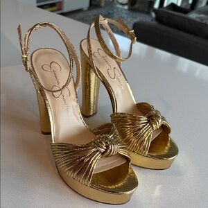 Jessica Simpson Gold Strappy Heels